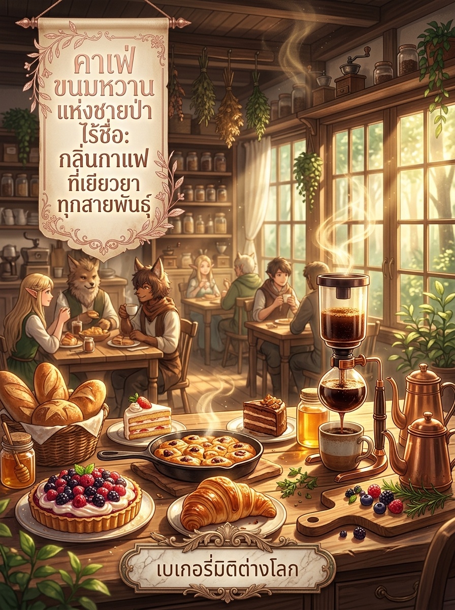 คาเฟ่ขนมหวานแห่งชายป่าไร้ชื่อ: กลิ่นกาแฟที่เยียวยาทุกเผ่าพันธุ์