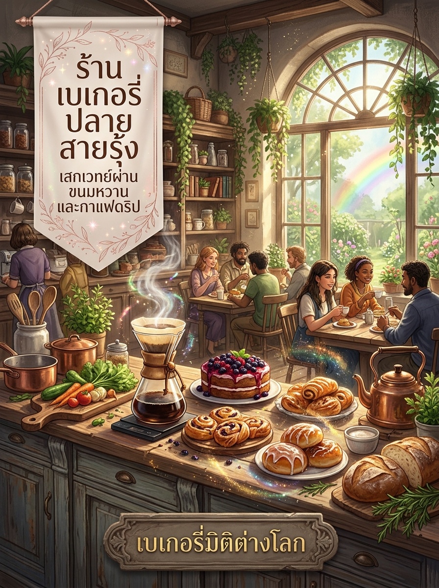 ร้านเบเกอรี่ปลายสายรุ้ง: เสกเวทมนตร์ผ่านขนมหวานและกาแฟดริป