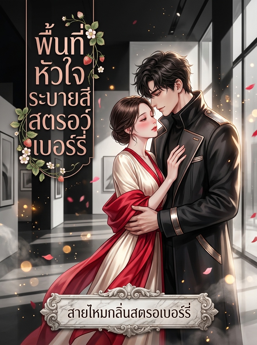 พื้นที่หัวใจระบายสีสตรอว์เบอร์รี